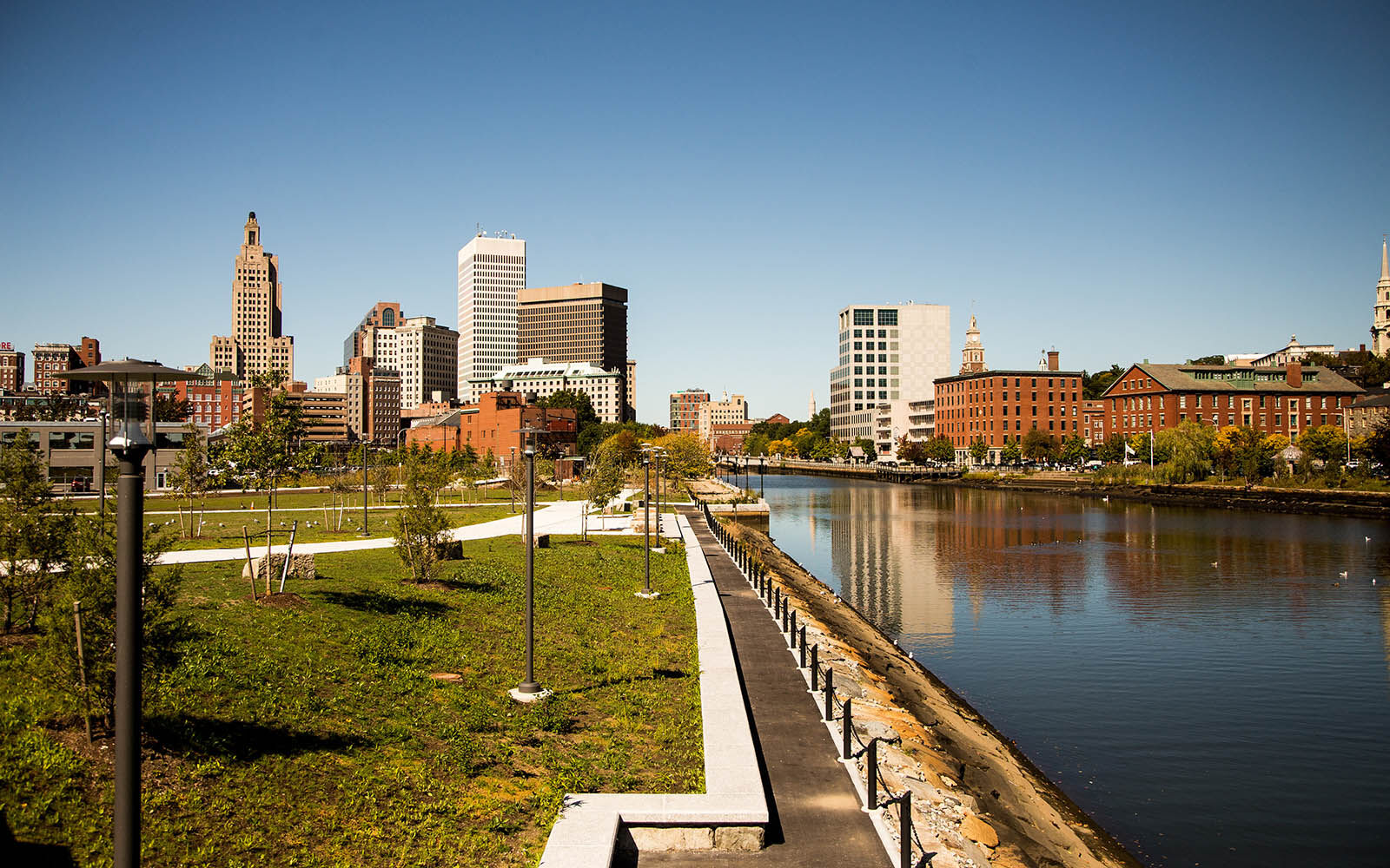 Providence Riverwalk park bridge